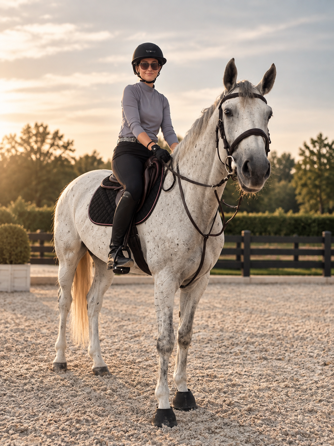 Founder of The Equestrian Edit on horseback